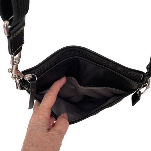 Coach Vintage Leather Adjustable Strap Swingback Crossbody Black - Picture 4 of 8